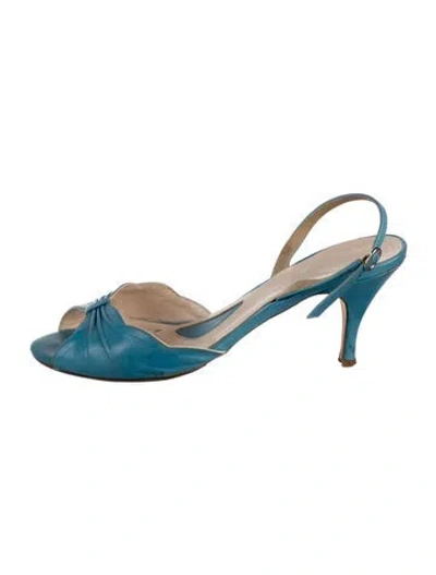 Pre-owned Alessandro Dell'acqua Leather Slingback Pumps In Blue