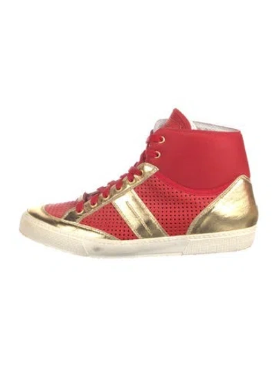 Pre-owned Alessandro Dell'acqua Leather Sneakers In Red