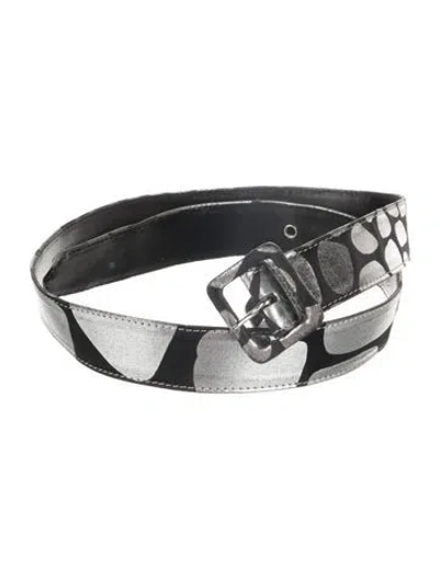 Pre-owned Alessandro Dell'acqua Leather Waist Belt In Black/silver