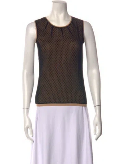 Pre-owned Alessandro Dell'acqua Patterned Crew Neck Top In Black/neutrals