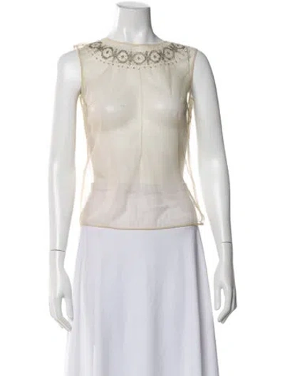 Pre-owned Alessandro Dell'acqua Patterned Crew Neck Top In Neutral