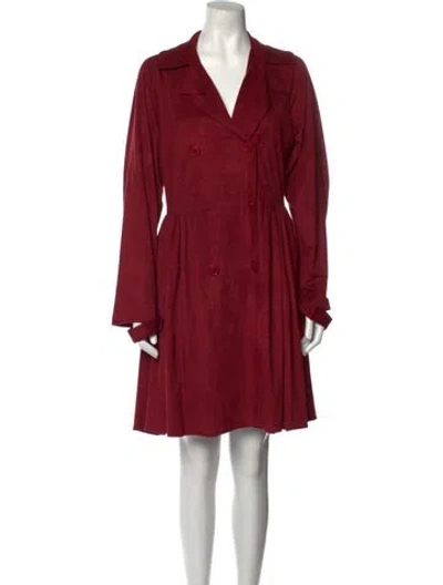 Pre-owned Alessandro Dell'acqua Plunge Neckline Mini Dress In Red