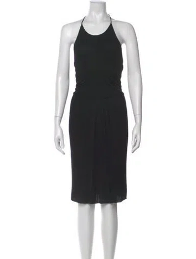 Pre-owned Alessandro Dell'acqua Scoop Neck Midi Length Dress In Black