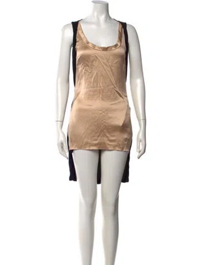 Pre-owned Alessandro Dell'acqua Scoop Neck Mini Dress In Neutral