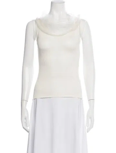Pre-owned Alessandro Dell'acqua Silk Cowl Neck Top In Neutrals