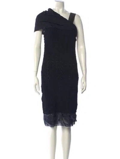 Pre-owned Alessandro Dell'acqua Silk Knee-length Dress In Black
