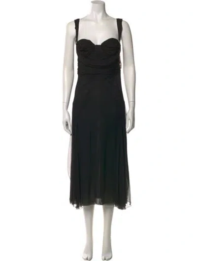 Pre-owned Alessandro Dell'acqua Silk Midi Length Dress In Black