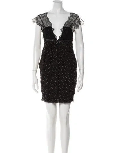 Pre-owned Alessandro Dell'acqua Silk Mini Dress In Black