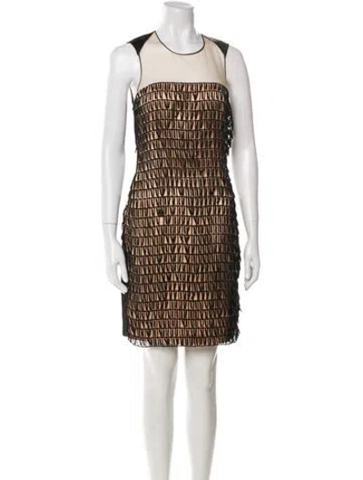 Pre-owned Alessandro Dell'acqua Silk Mini Dress In Brown