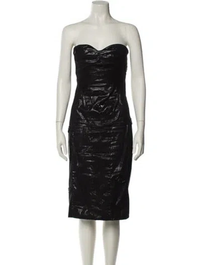 Pre-owned Alessandro Dell'acqua Strapless Knee-length Dress In Black