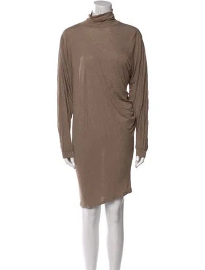 Pre-owned Alessandro Dell'acqua Turtleneck Mini Dress In Neutral
