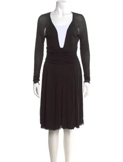 Pre-owned Alessandro Dell'acqua V-neck Mini Dress In Gray