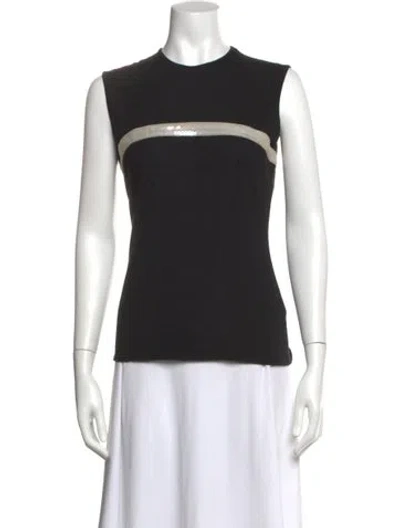 Pre-owned Alessandro Dell'acqua Wool Crew Neck Top In Black