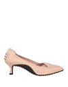 Alessandro Dell'acqua X Tod's Woman Pumps Light Pink Size 7 Leather, Textile Fibers In Pink