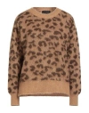 Alessandro Di Lorenzo Woman Sweater Light Brown Size Onesize Acrylic, Mohair Wool, Polyamide