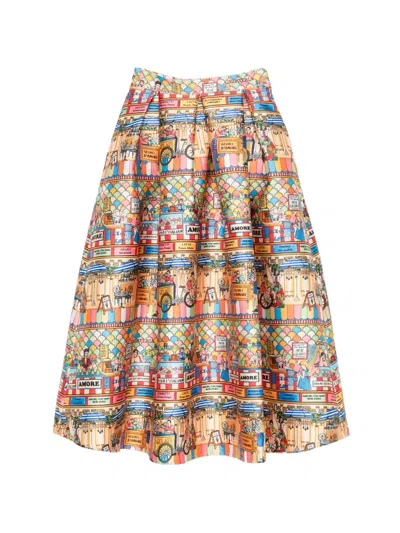 Alessandro Enriquez A-line Midi Skirt In Orange