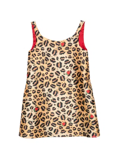 Alessandro Enriquez Animal Print Sleeveless Dress