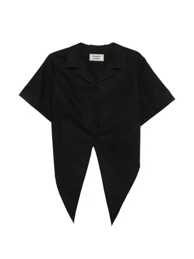 Alessandro Enriquez Asymmetrical Shirt, Half Sleeves With Buttons In Black
