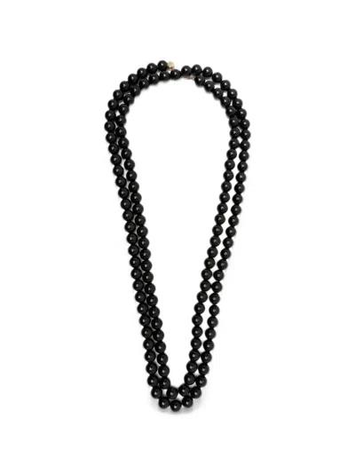 Alessandro Enriquez Beaded Double-strand Necklace In Black