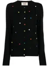 Alessandro Enriquez Button-embellished Wool-blend Cardigan In Black
