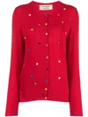 Alessandro Enriquez Button-embellished Wool-blend Cardigan In Red