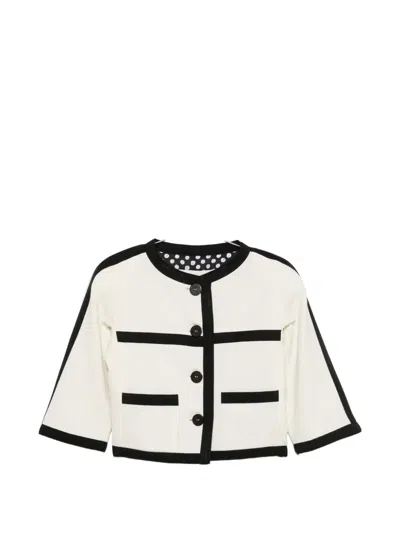 Alessandro Enriquez Contrast-trim Cropped Jacket In White