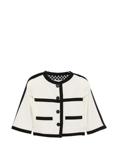 Alessandro Enriquez Contrast-trim Wool Jacket In White