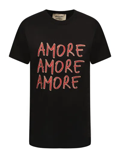 Alessandro Enriquez Cotton T-shirt In Black