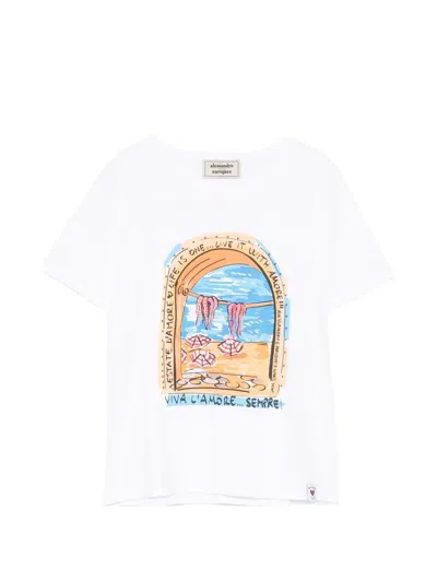 Alessandro Enriquez Cotton T-shirt In Neutral