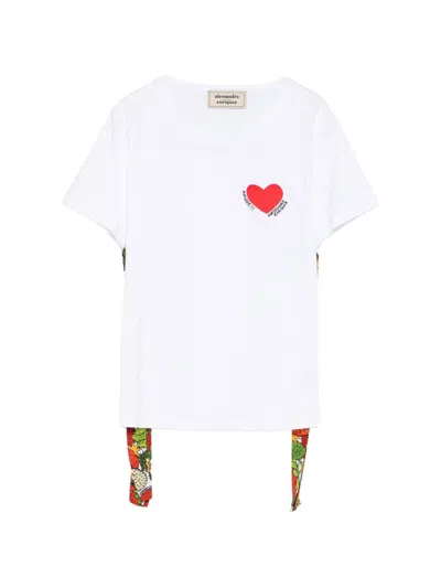 Alessandro Enriquez Cuore Cotton T-shirt In White