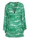 Alessandro Enriquez Green Waves Mini Dress In Green