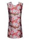 Alessandro Enriquez Jasmine Trapezoid Dress In Floral Red In Red