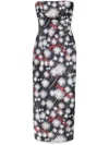 Alessandro Enriquez Fireworks-print Midi Dress In 黑色