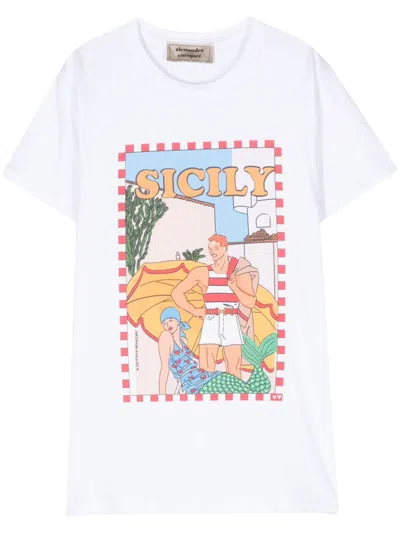 Alessandro Enriquez Graphic-print T-shirt In White