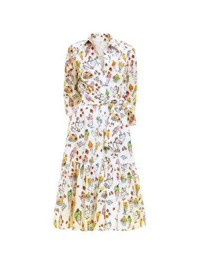 Alessandro Enriquez Graphic-print Tiered Mini Dress In White
