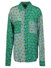 Alessandro Enriquez Printed Viscose Shirt In Green