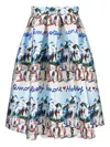 Alessandro Enriquez High-waisted Printed Midi Skirt In Multi