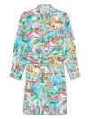Alessandro Enriquez Illustration-print Mini Dress In Blue