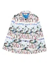 Alessandro Enriquez Blue Printed Shirt Jacket In Blue