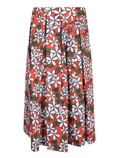 Alessandro Enriquez Jasmine Poplin Skirt Wheel In Red