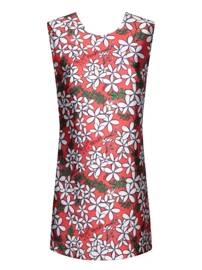 Alessandro Enriquez Jasmine Trapezoid Dress In Floral Red