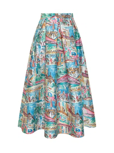 Alessandro Enriquez Long Skirt In Blue