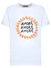 Alessandro Enriquez Love Print Short Sleeve White T-shirt In White