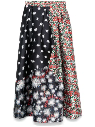 Alessandro Enriquez Mix-print Maxi Skirt In Multicolour
