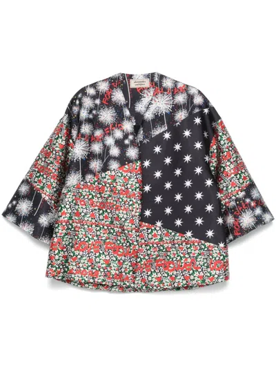 Alessandro Enriquez Patchwork Floral Print Tunic In Multi