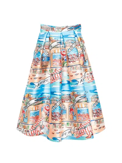 Alessandro Enriquez Pleated Mid Skirt In Black