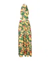 Alessandro Enriquez Lemon Yellow Crepe Dress With Cut-out In Multicolor