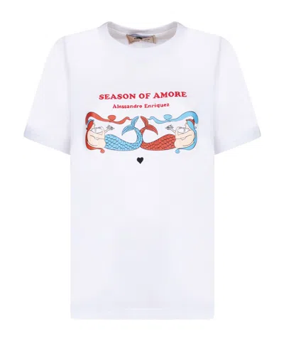 Alessandro Enriquez Print T-shirt In White
