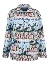 Alessandro Enriquez Printed Buttoned Jacket In Blue