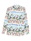 Alessandro Enriquez Blue Printed Shirt Jacket In Blue